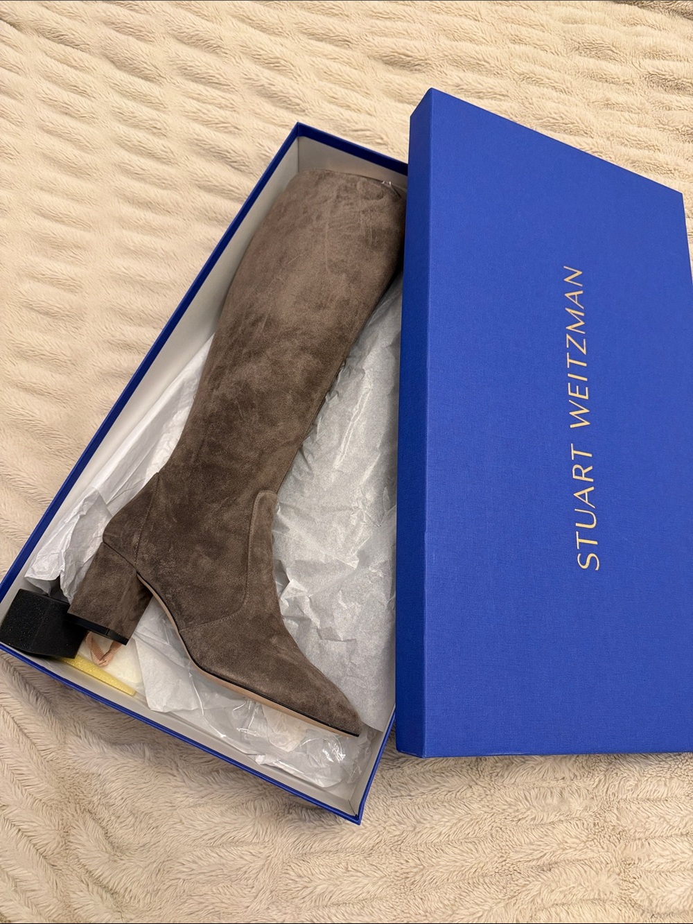 Stuart Weitzman Charcoal Yuliana Suede Boots